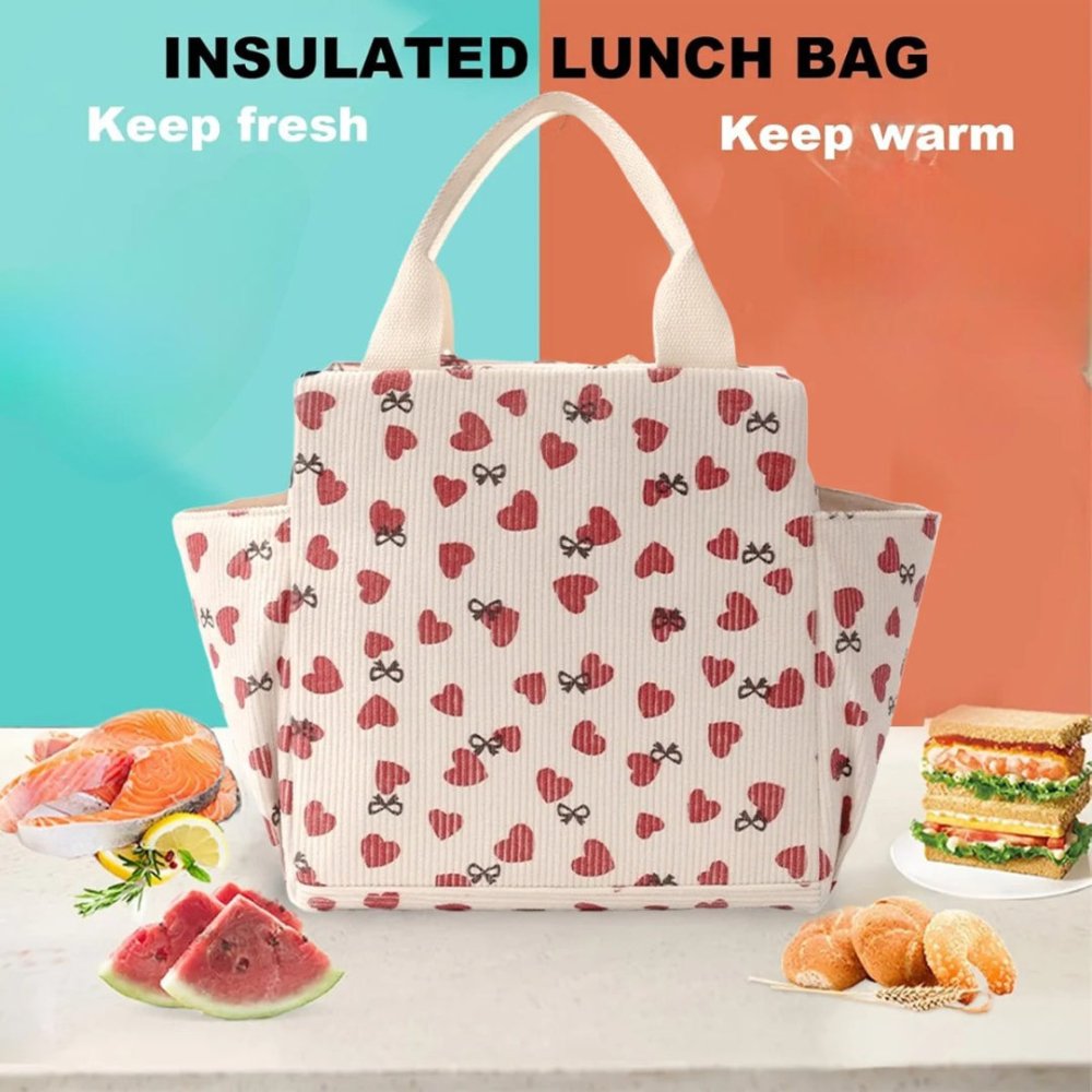 Sac Repas Isotherme Femme Motif Cœurs