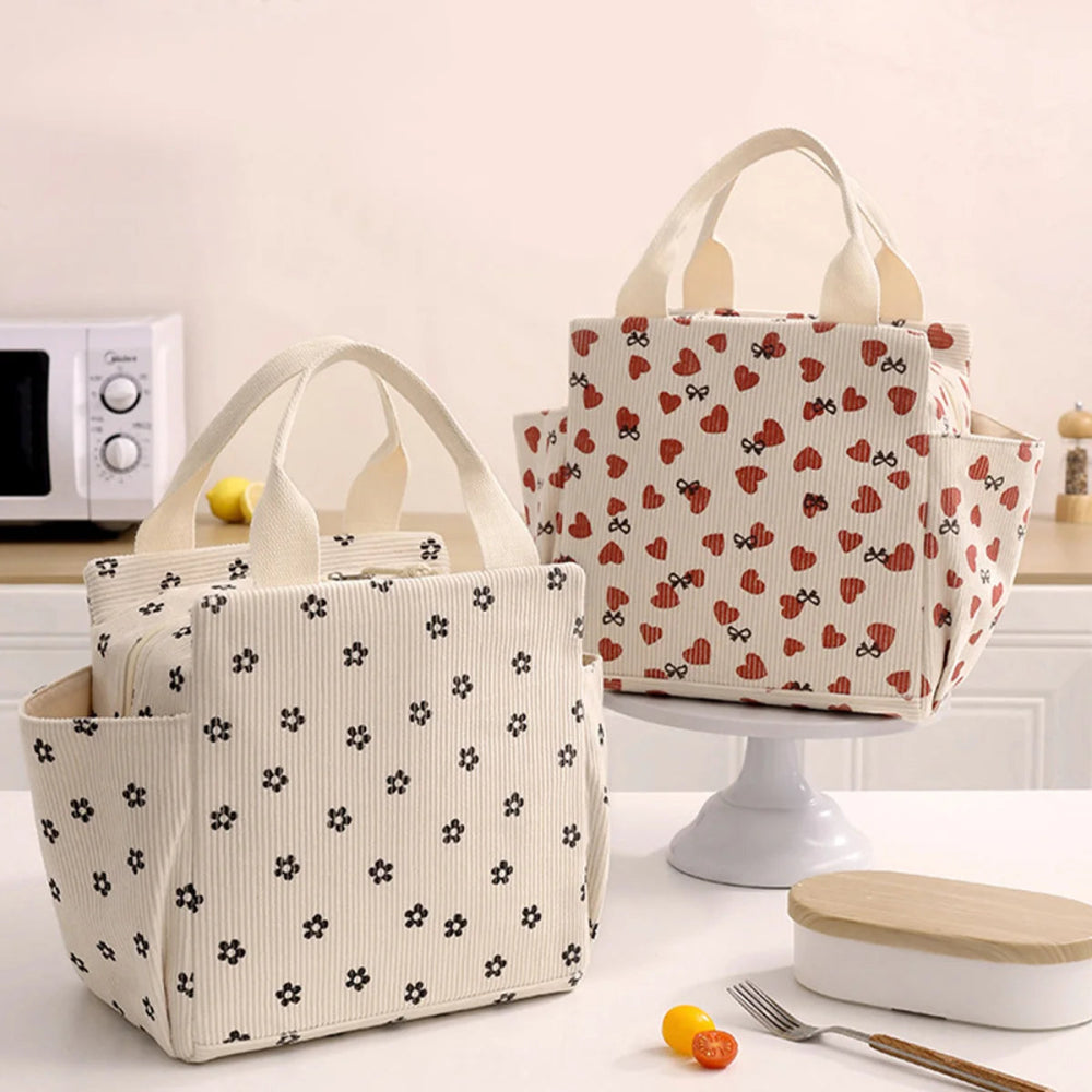 Sac Repas Isotherme Femme Motif Cœurs