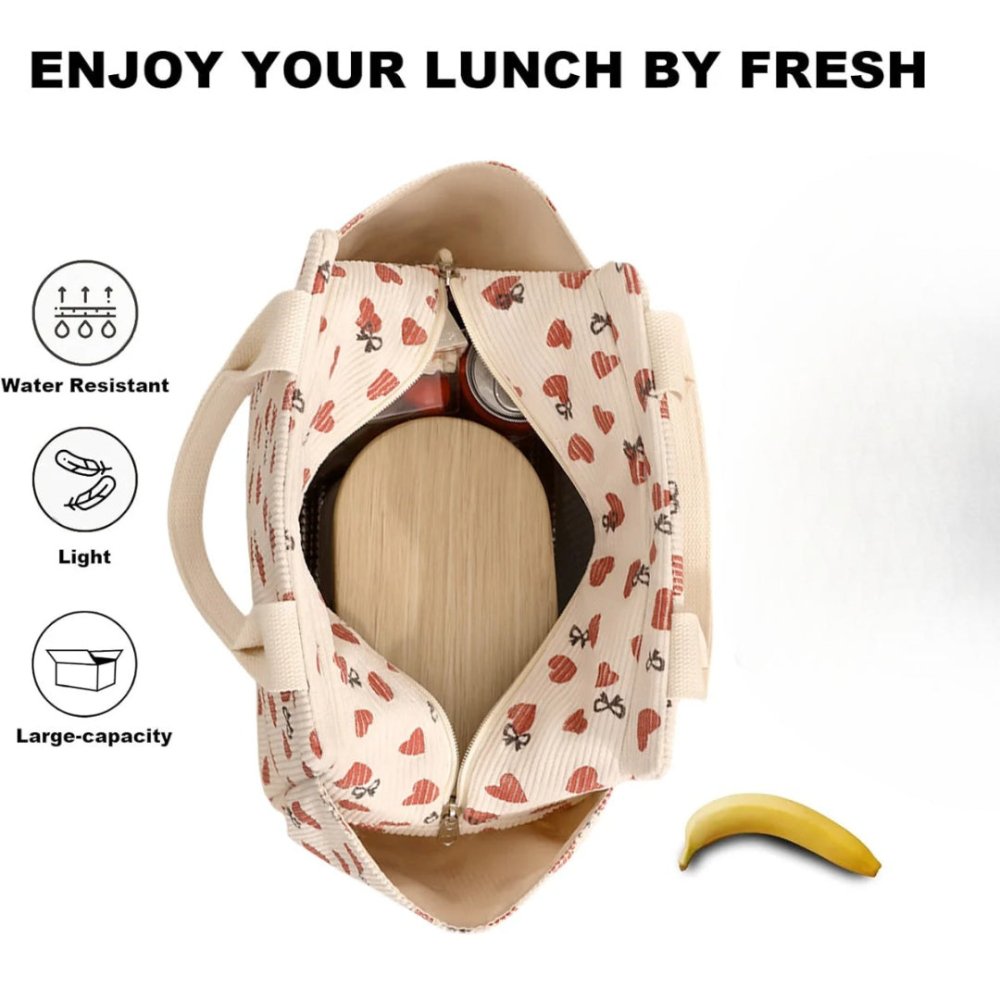 Sac Repas Isotherme Femme Motif Cœurs