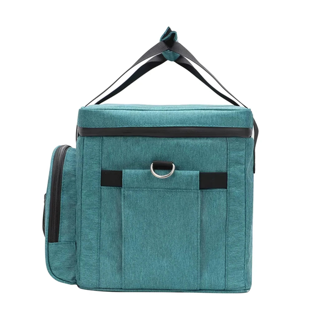 sac isotherme bleu azur vue sur le coté