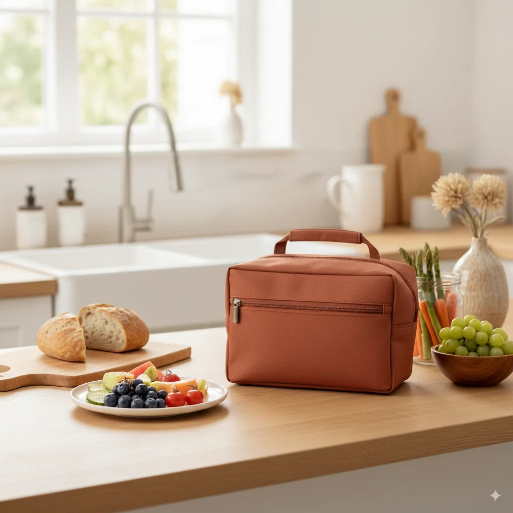 sac isotherme repas marron
