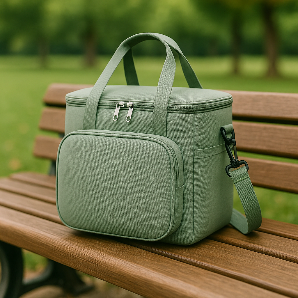 sac isotherme sur un banc